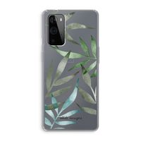 Tropical watercolor leaves: OnePlus 9 Pro Transparant Hoesje