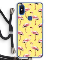 Flamingo's geel: Xiaomi Mi Mix 3 Transparant Hoesje met koord