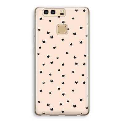 Kleine kattenkopjes: Huawei P9 Transparant Hoesje