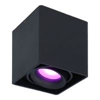 Smart WiFi LED opbouw plafondspot Esto Zwart incl. 5,5W GU10 RGBWW spot IP20 kantelbaar - thumbnail