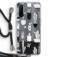 Cactusmotief: OnePlus Nord CE 5G Transparant Hoesje met koord - thumbnail