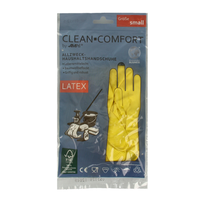 CLEAN-COMFORT Huishoudhandschoen geel maat S 1 Paar CLEAN-COMFORT Huishoudhandschoen geel maat S 1 Paar