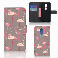 Nokia 7.1 Telefoonhoesje met Pasjes Flamingo - thumbnail