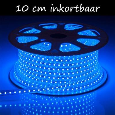 LED Strip 230 Volt - Inkortbaar per 10 cm - Blauw - Dimbaar - IP65