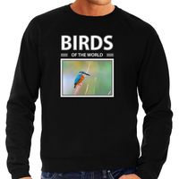 IJsvogels sweater / trui met dieren foto birds of the world zwart voor heren - thumbnail