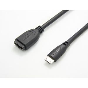 Value 12.99.3120 HDMI-kabel HDMI Verlengkabel HDMI-mini-C-stekker, HDMI-A-bus 0.15 m Zwart