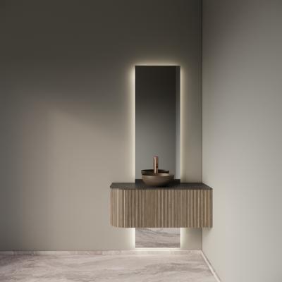 Badkamermeubelset Gliss Design Alluro 100 cm Rechts Corn Silk