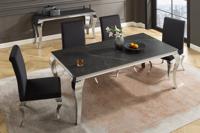 Design eettafel MODERN BAROK 180 cm zwart antraciet chroom keramiek marmer - 44366