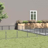 Hondenkennel 63 m² staal zilverkleurig