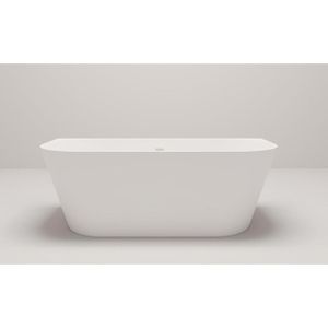 Crosstone by Arcqua Evi solid surface half vrijstaand ligbad 180x80x57 mat wit CTWL9300