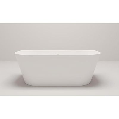Crosstone by Arcqua Evi solid surface half vrijstaand ligbad 180x80x57 mat wit CTWL9300