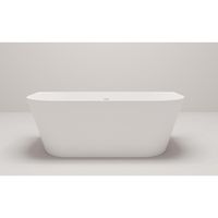 Crosstone by Arcqua Evi solid surface half vrijstaand ligbad 180x80x57 mat wit CTWL9300