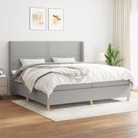 Boxspring met matras stof lichtgrijs 200x200 cm