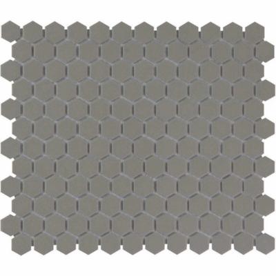 The Mosaic Factory London Mozaiek Tegel Hexagon - Donker Grijs Porselein Ongeglazuurd, R11 260x300 mm