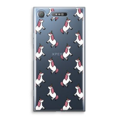 Eenhoorns overal: Sony Xperia XZ1 Transparant Hoesje Eenhoorns overal: Sony Xperia XZ1 Transparant Hoesje