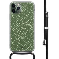 iPhone 11 Pro Max hoesje met koord - Crossbody - Green dots