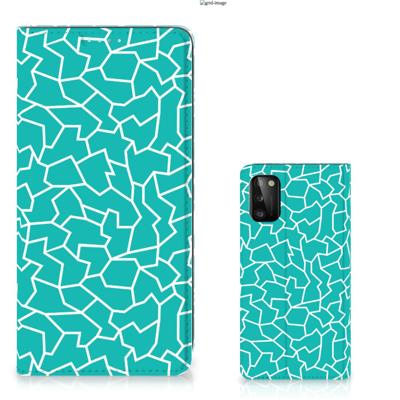 Samsung Galaxy A41 | Bookcase | Cracks Blue