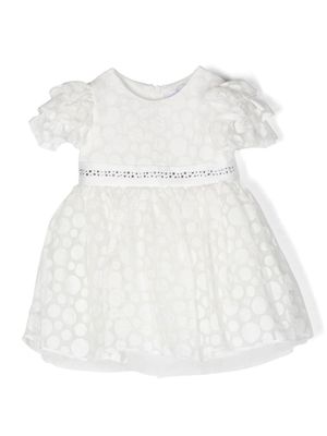 Monnalisa robe en coton à pois - Blanc