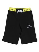 Aigner Kids short en coton à logo brodé - Noir - thumbnail