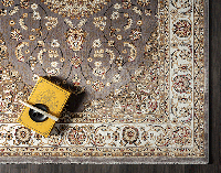 Laagpolig Vloerkleed Perzisch Motief Grijs-120 x 170 cm