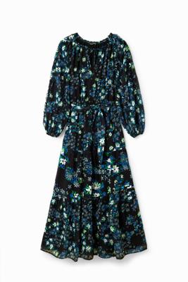 Plumeti midi-jurk met bloemen - BLACK - XXL