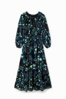 Plumeti midi-jurk met bloemen - BLACK - XXL