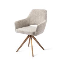 Jesper Home Draaibare Eetkamerstoel 'Yanai' Turn Rose, kleur Caramel Grid