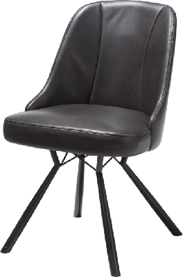 Stoel Eefje - leder laredo off black Happy@home