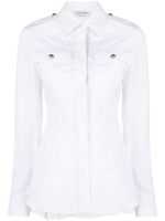 Alexander McQueen chemise en coton à plis marqués - Blanc