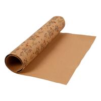 Creativ Company Faux Leather Papier Bruin met Bloemenprint, 1m - thumbnail