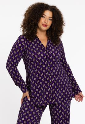 Yoek Blouse FOULARD | Paars | Maat 58/60