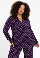 Yoek Blouse FOULARD | Paars | Maat 58/60