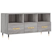The Living Store Televisiekast - trendy en praktisch design - Bewerkt hout - 102 x 36 x 50 cm - Grijs Sonoma eiken