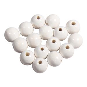 Hobby kralen - hout - D10 mm - 52x stuks - wit - DIY sieraden maken - Kralen rijgen