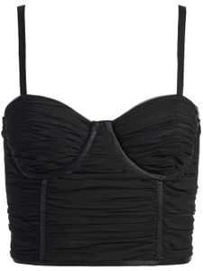 alice + olivia haut bustier Damia à fronces - Noir