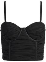 alice + olivia haut bustier Damia à fronces - Noir