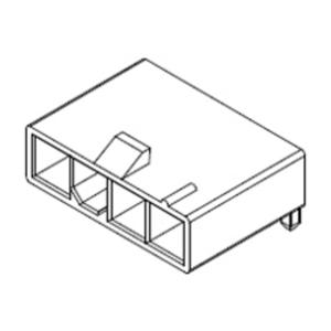 Molex 39303048 Female header, inbouw (standaard) Totaal aantal polen: 4 Inhoud: 1 stuk(s) Bulk