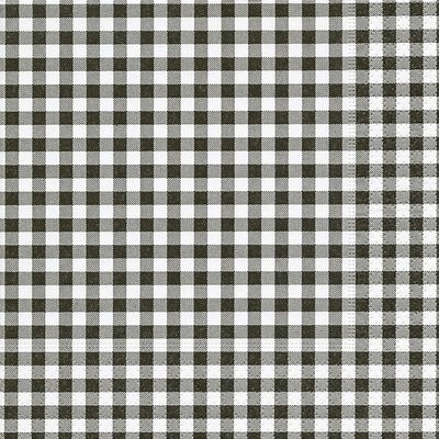 20x Tafel diner/lunch servetten 33 x 33 cm ruitjes zwart/wit 3-laags