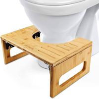 Toiletkrukje Bamboe Inklapbaar Toilet Krukje Peuter WC Krukje Volwassenen WC Krukje voor de juiste houding - thumbnail