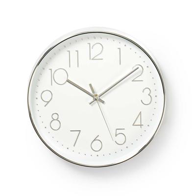 Nedis clwa015pc30sr ronde wandklok diameter 30 cm wit & zilver