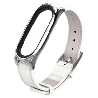 Mijobs Top-grain Leather Strap for Xiaomi Mi Band 3 Wrist Straps Screwless Magnetic Bracelet Smart Band Replace Accessories Host not Included