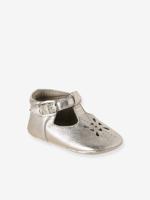 Baby sloffen leer goud