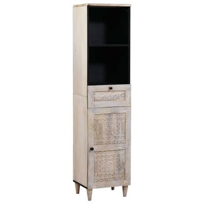 Badkamer Kast Wit 38 x 33.5 x 160 cm Massief Mango Hout
