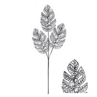 House Of Nature Monstera tak met glitter blad 78cm zwart