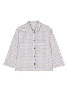 Brunello Cucinelli Kids chemise de pyjama en flanelle à carreaux - Gris