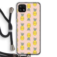 Ananas: Samsung Galaxy A22 5G Transparant Hoesje met koord