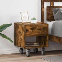 Nachtkastje 2 pcs Gerookt eiken 40,5 x 40 x 48 cm Bewerkt hout