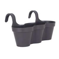 ARTEVASI Bloempot voor balkon Capri Individ - 30,5 x 54 x H 28 cm - 11 L - Antracietgrijs