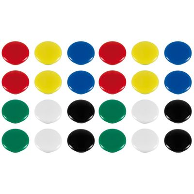 24x Ronde koelkast/whiteboard magneten 20 mm gekleurd
