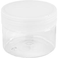 Creativ Company Plastic voorraadpotten, h: 5 cm, d 6,5 cm, 110 ml, 10 stuk/ 1 doos Creativ Company Plastic voorraadpotten, h: 5 cm, d 6,5 cm, 110 ml, 10 stuk/ 1 doos